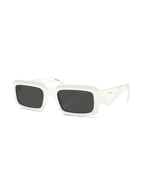 white rectangle prada sunglasses.